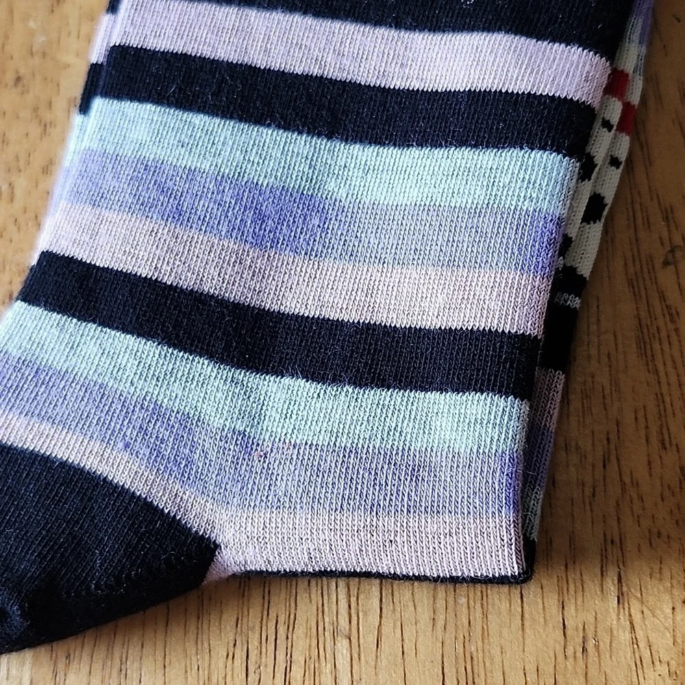 4/$25 Paul Frank Womens Monkey Rainbow Striped Novelty Crew Socks Collectible